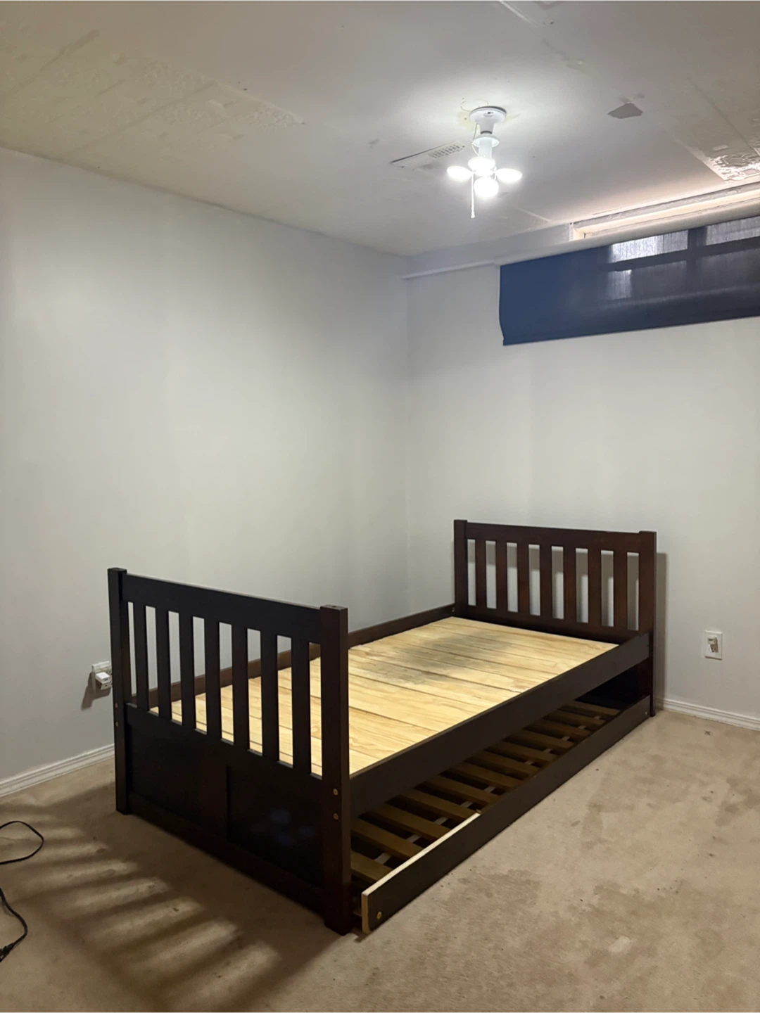 Dark Brown Wood Twin Bed Frame - photo 4
