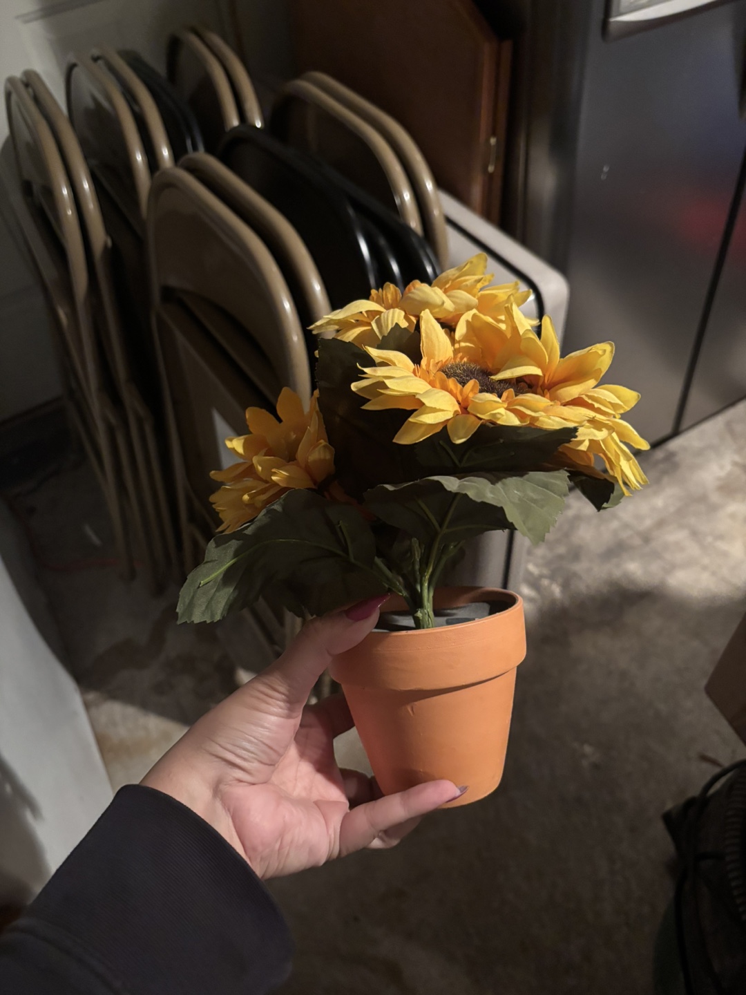 Artificial Sunflower in Terracotta Pot - photo 2