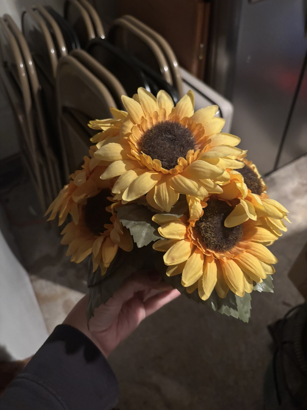Artificial Sunflower in Terracotta Pot