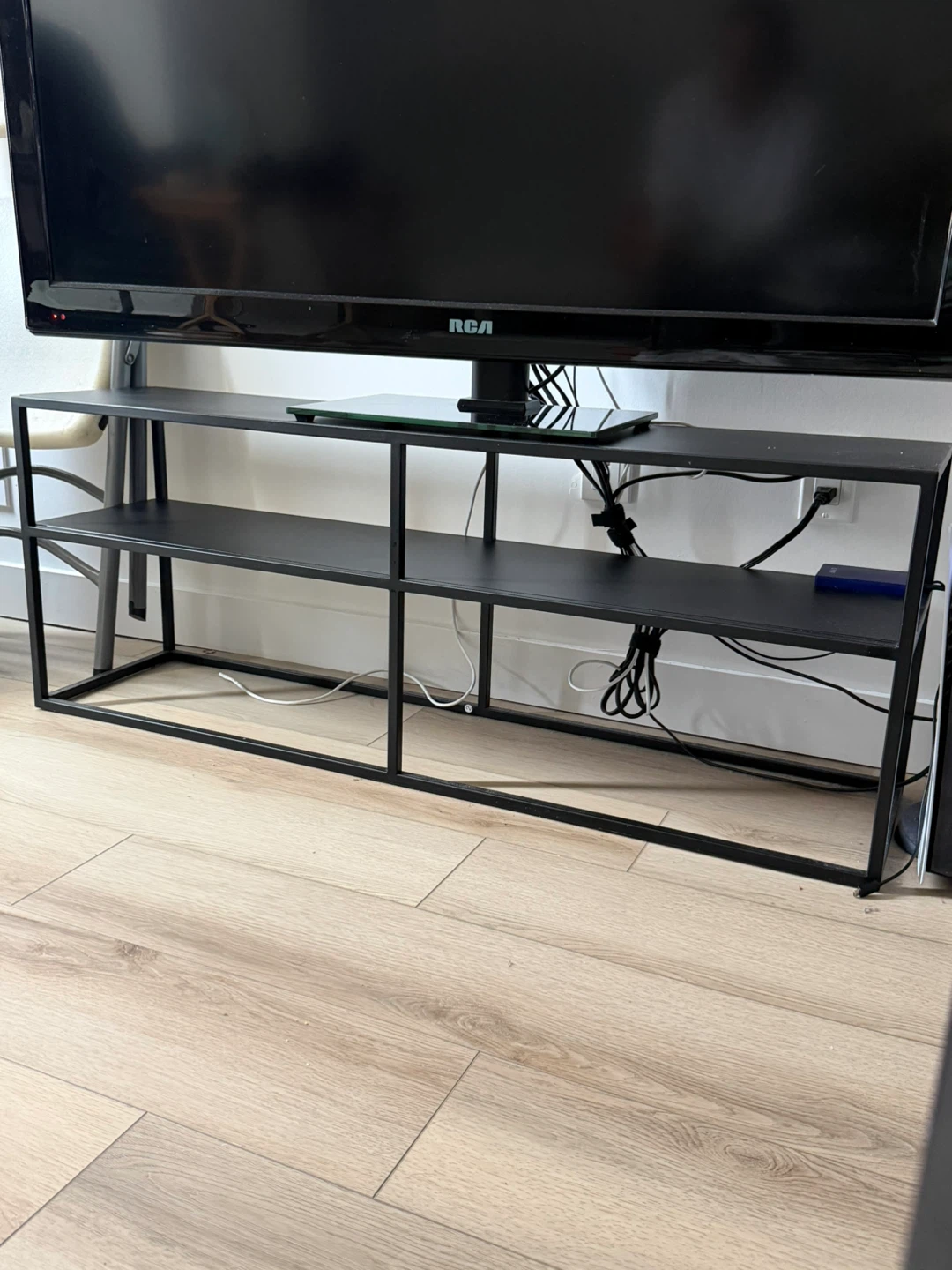 Black Metal TV Stand