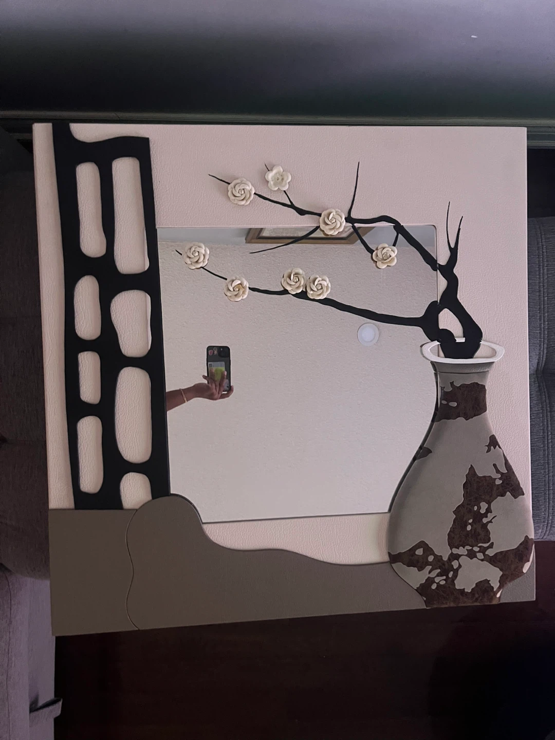 Decorative Wall Mirror with Vase Design