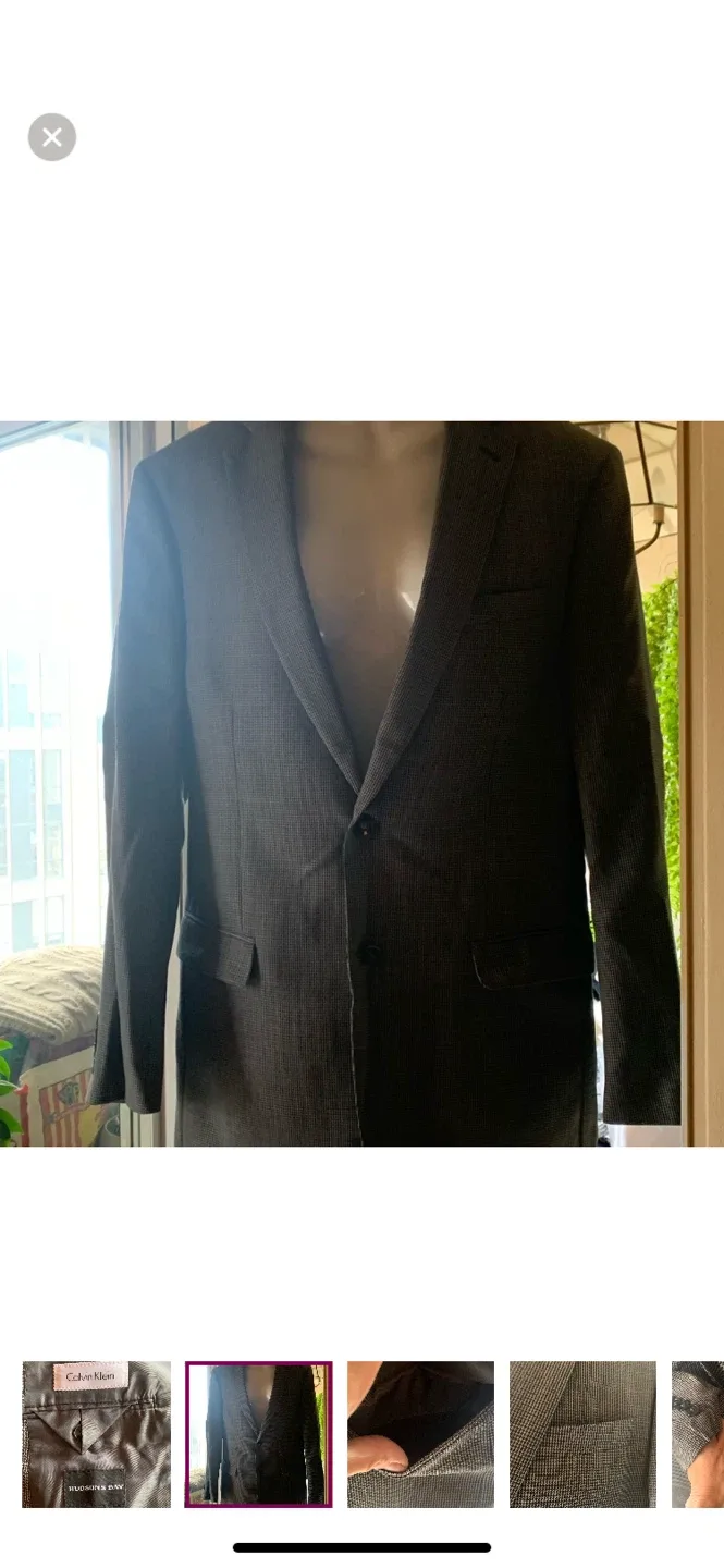 Vintage Calvin Klein Wool Blazer - Size 40L image indicator(8)