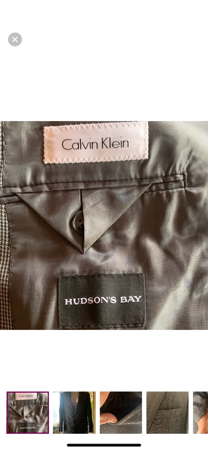 Vintage Calvin Klein Wool Blazer - Size 40L image indicator(7)