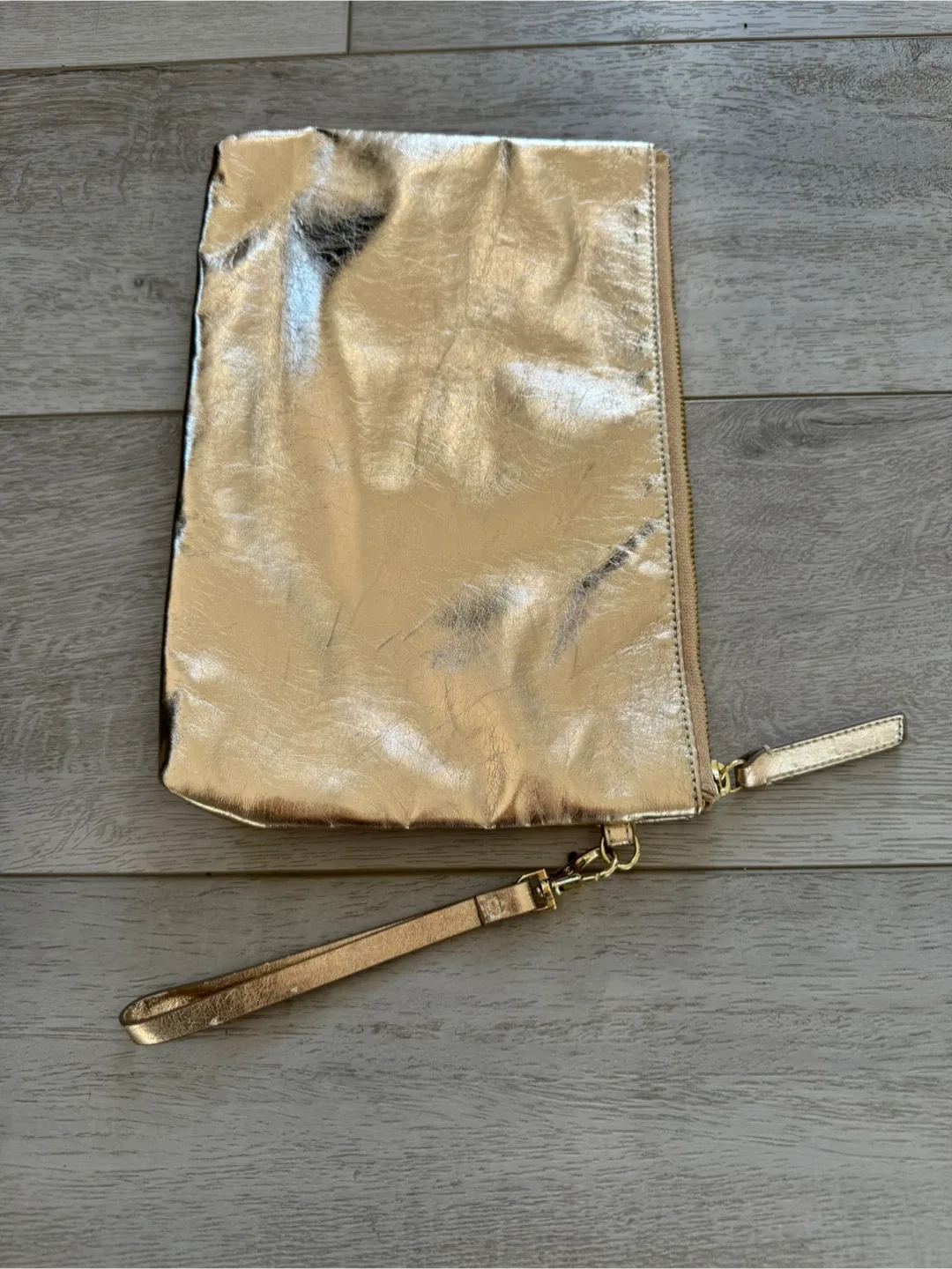 Gold Clutch with Wrist Strap image indicator(2)
