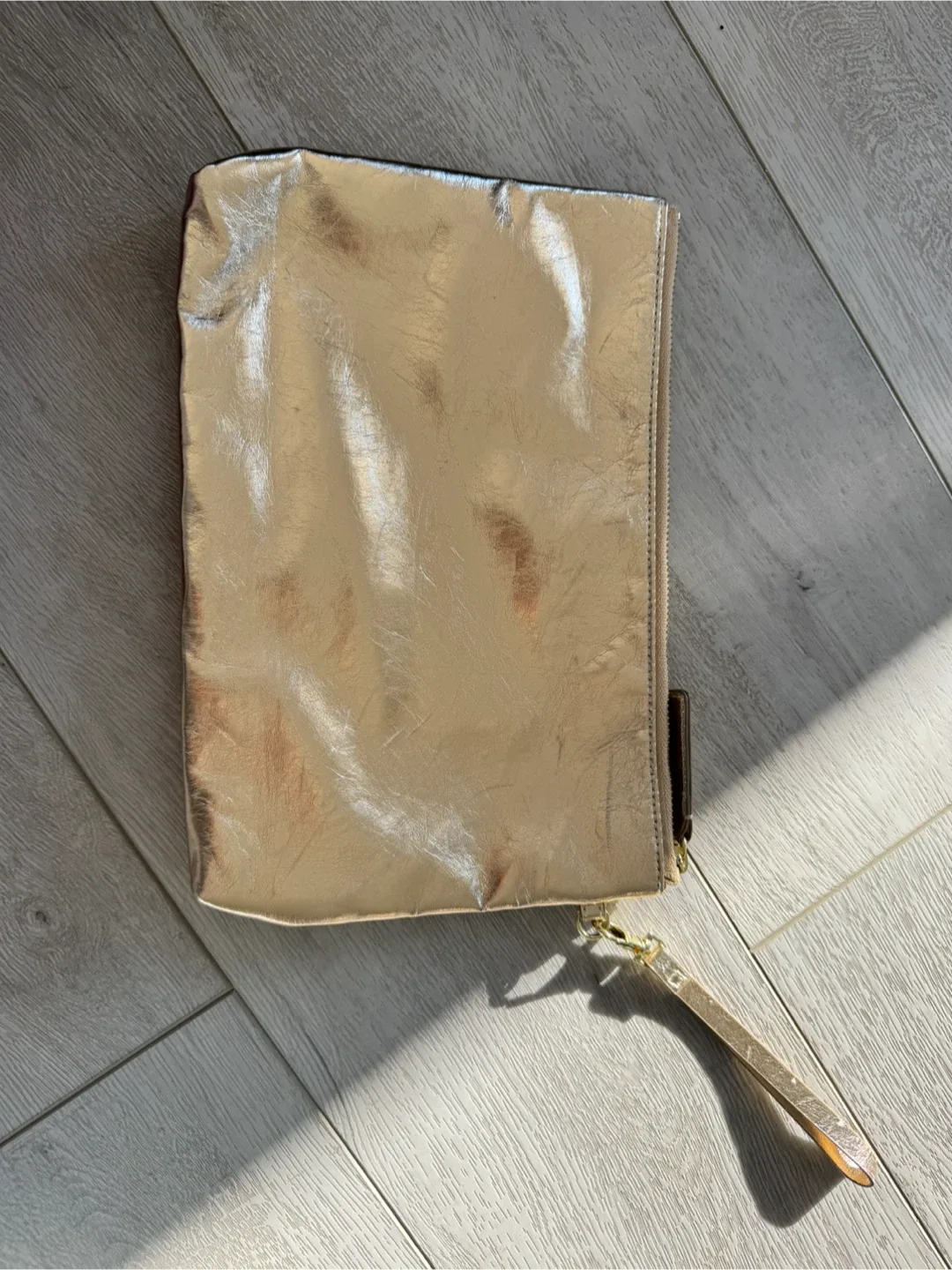 Gold Clutch with Wrist Strap