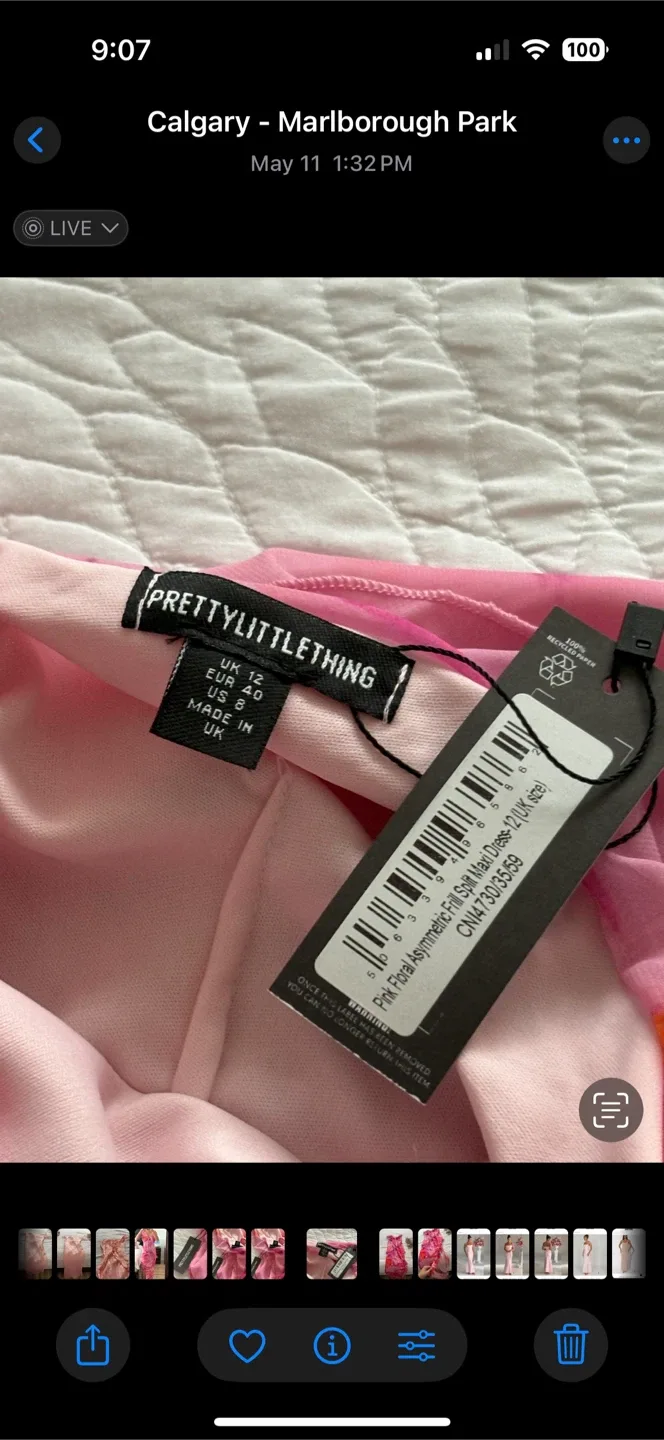 PrettyLittleThing Pink Floral Maxi Dress - Size 8 image indicator(2)