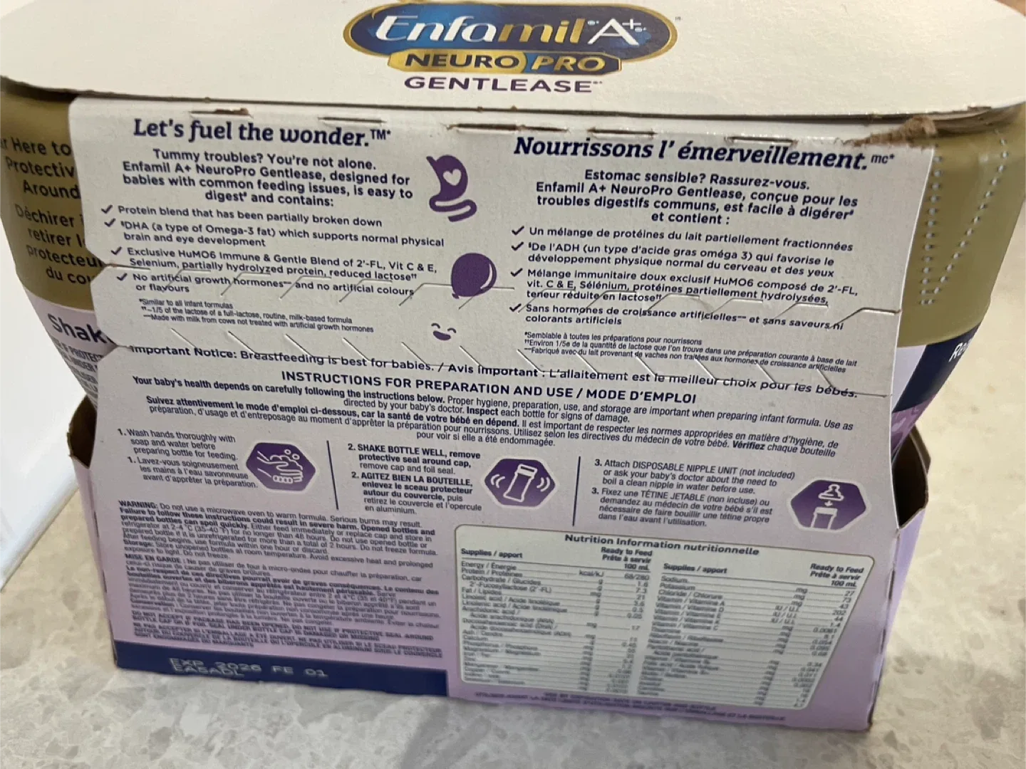 5 sealed A+ NeuroPro Gentlease Ready-to-Feed formula bottles image indicator(3)