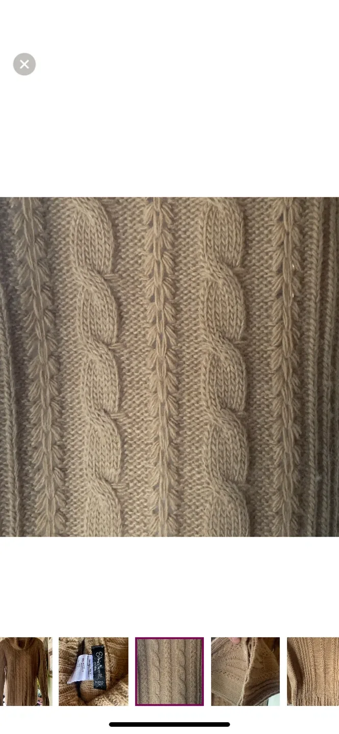 Silvia Novelli Italian Cable Knit Turtleneck Sweater image indicator(3)