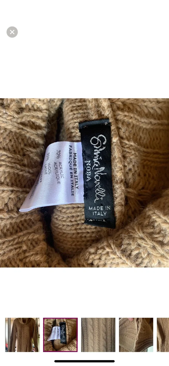 Silvia Novelli Italian Cable Knit Turtleneck Sweater image indicator(2)