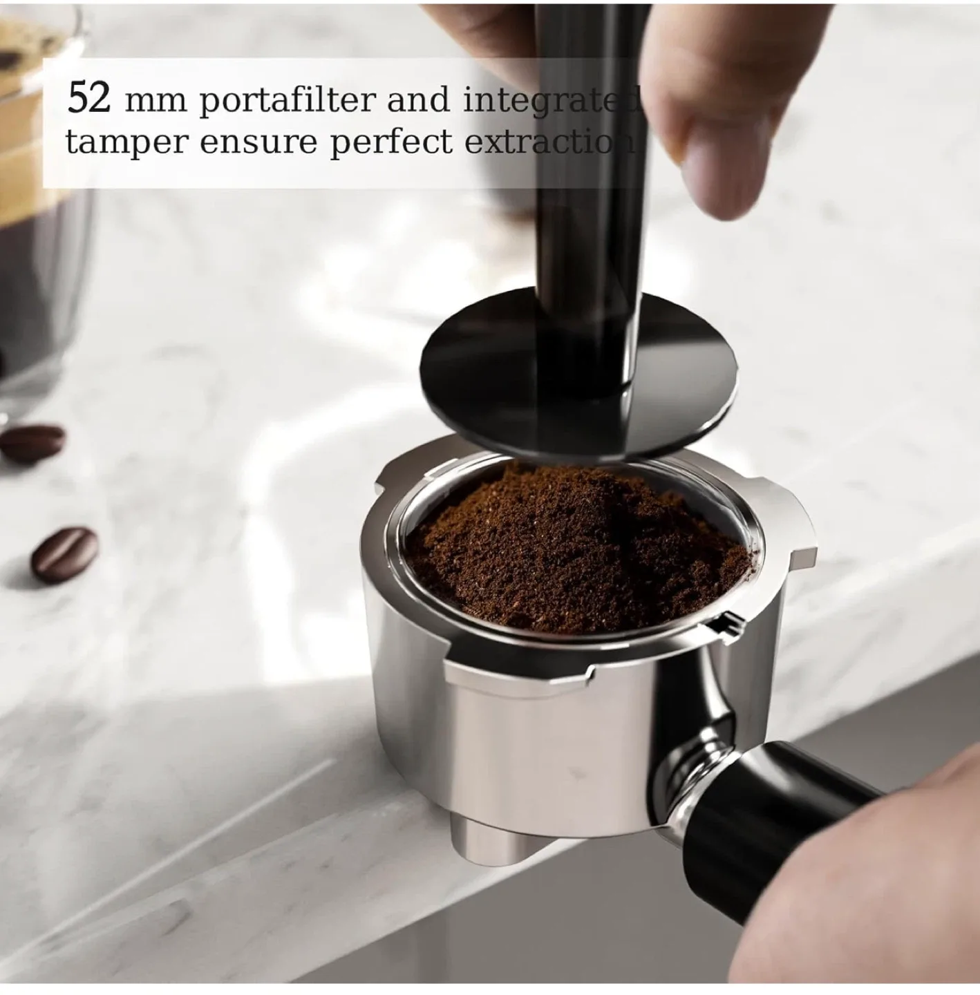 Kismile Espresso Machine with Milk Frother - Stainless Steel image indicator(4)