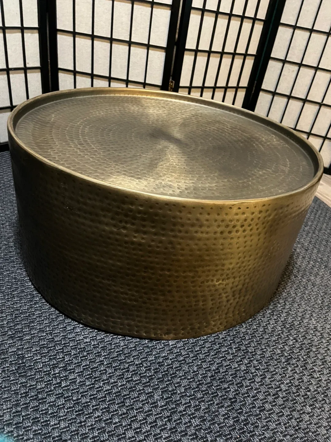 Hammered Metal Round Coffee Table image indicator(2)