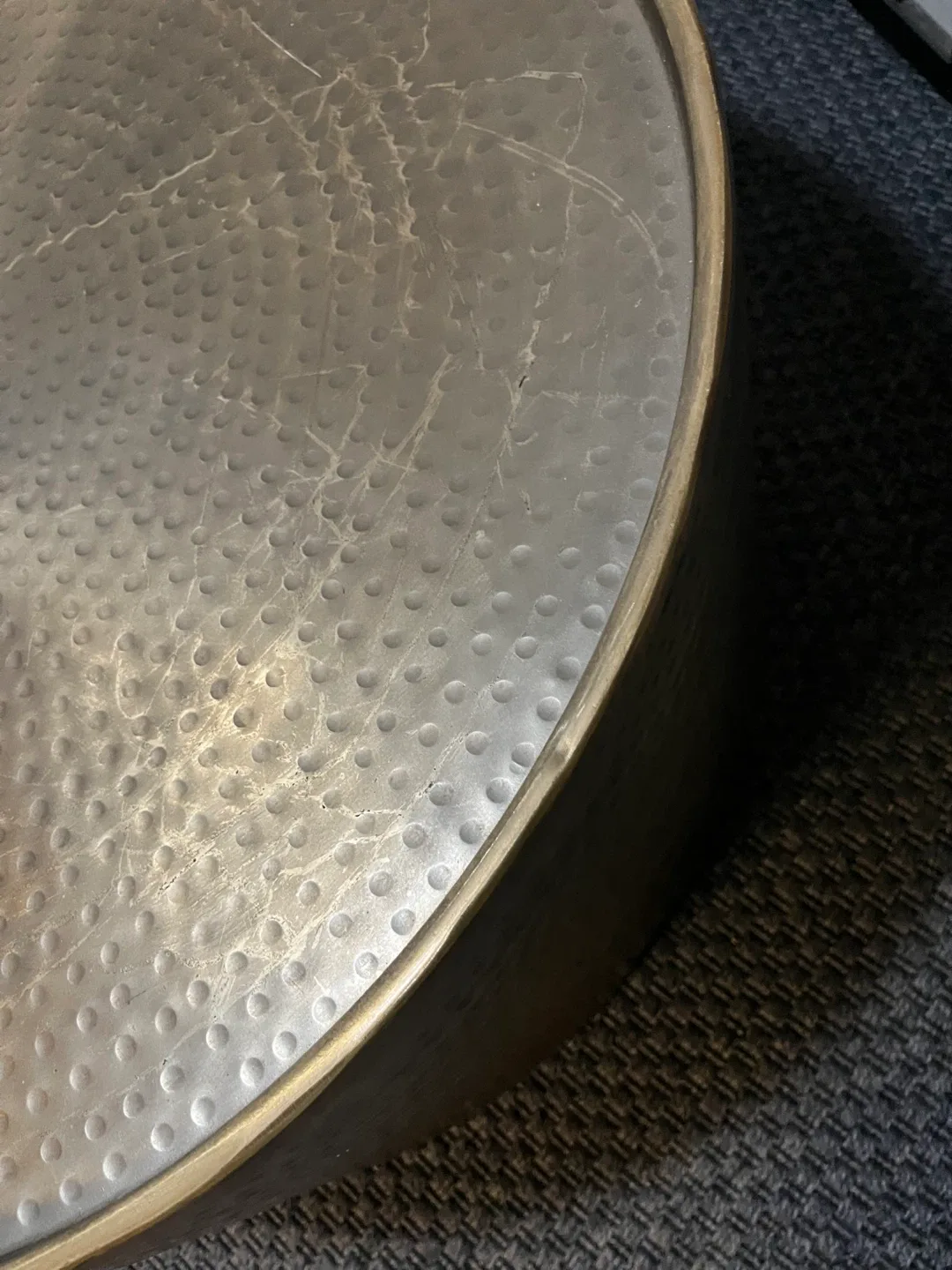 Hammered Metal Round Coffee Table image indicator(6)