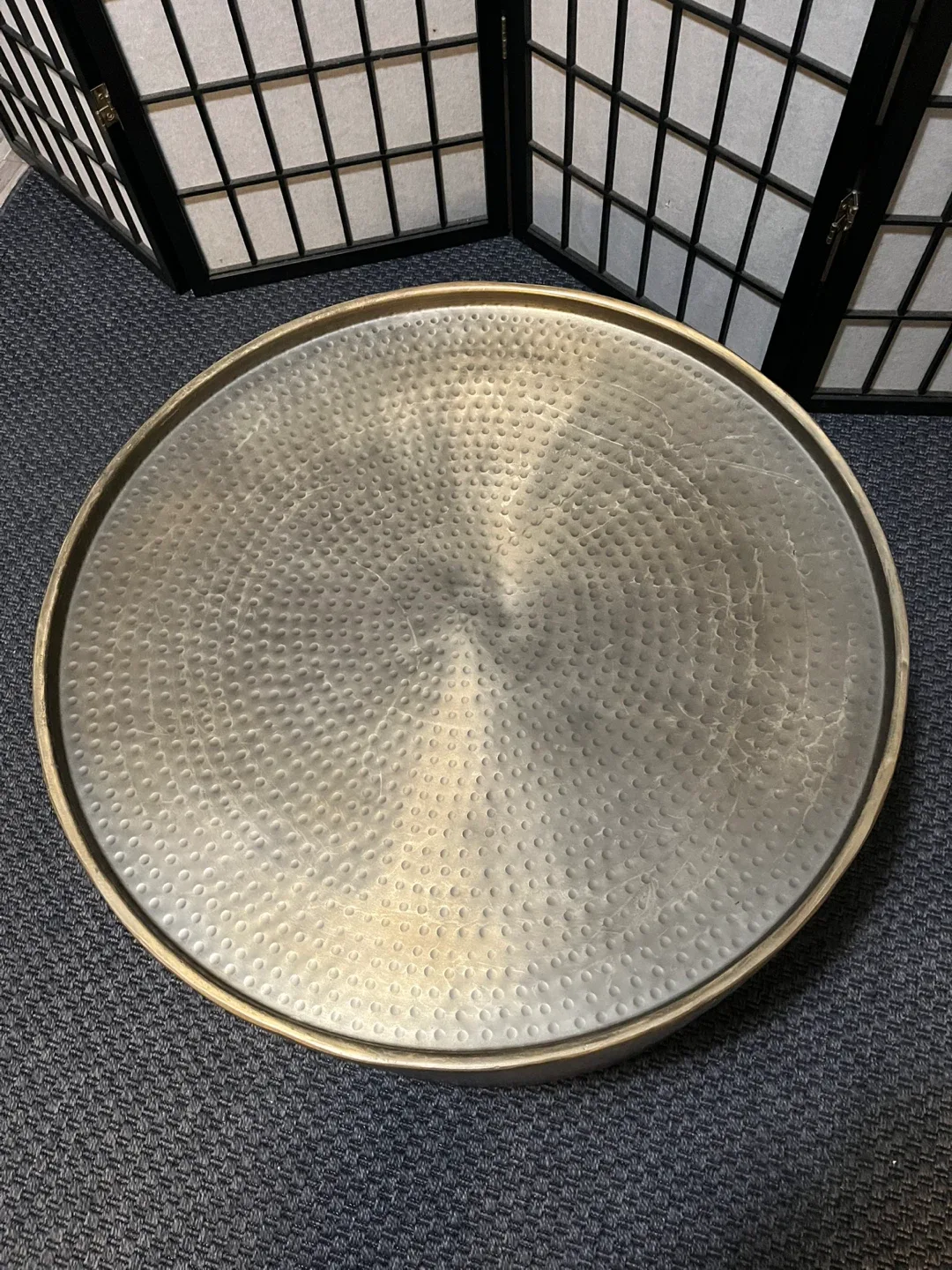Hammered Metal Round Coffee Table image indicator(3)