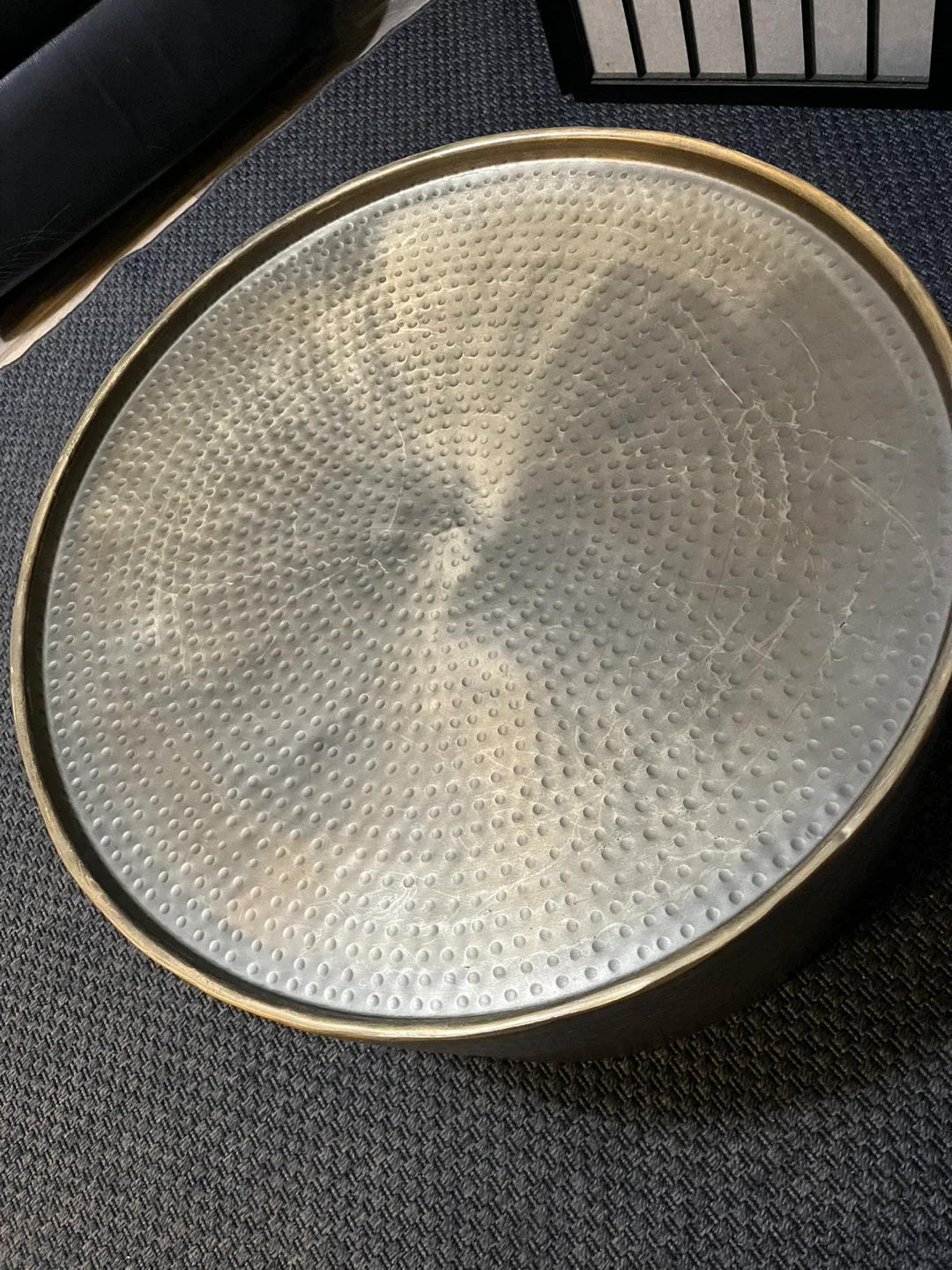 Hammered Metal Round Coffee Table image indicator(5)