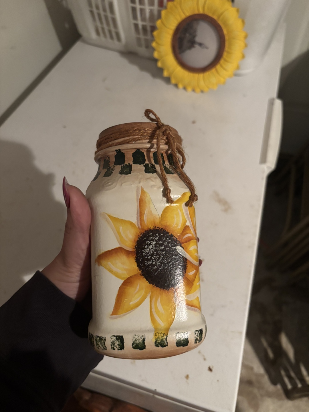 Sunflower Painted Jar - photo 3