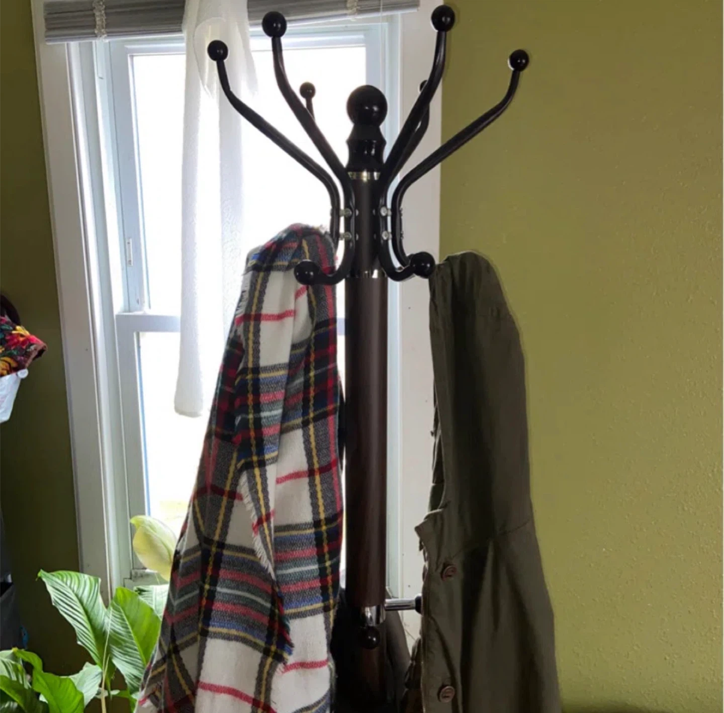 Coat Rack Stand - Brown Wood, 72" Height - photo 2