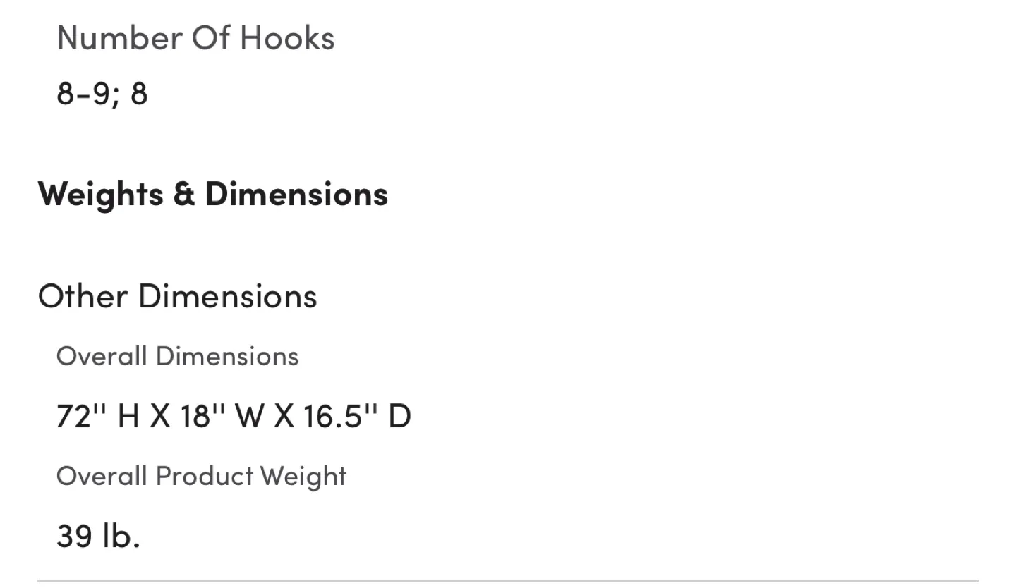 Coat Rack Stand - Brown Wood, 72" Height image indicator(3)