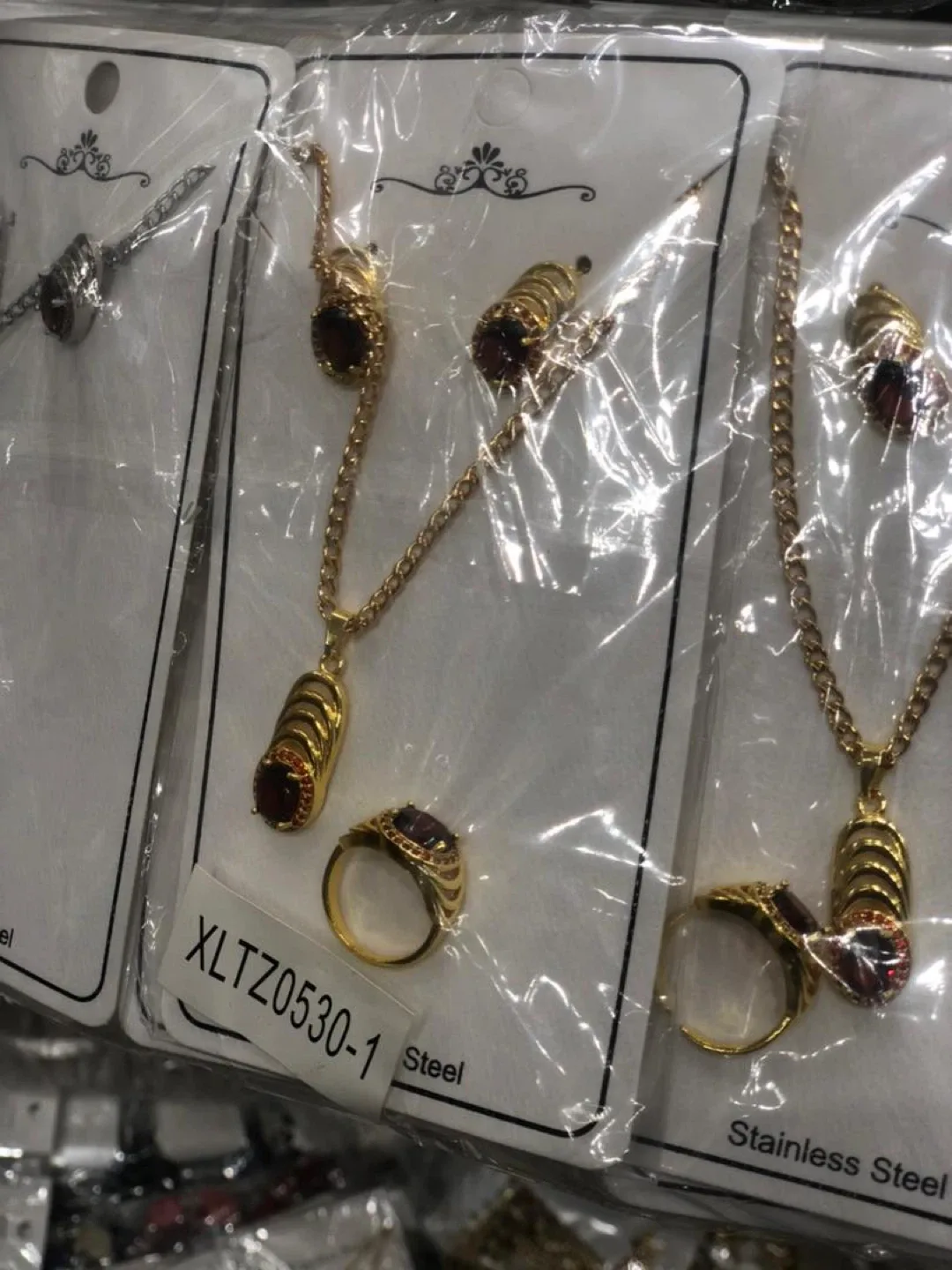 New Gold Stainless Steel Jewelry Set image indicator(2)