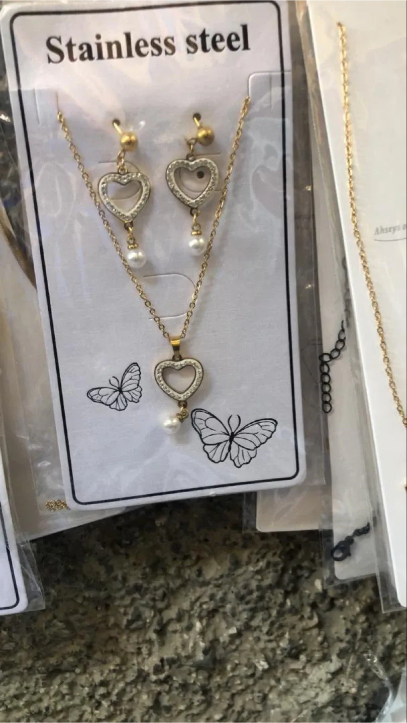 New Gold Stainless Steel Jewelry Set image indicator(5)