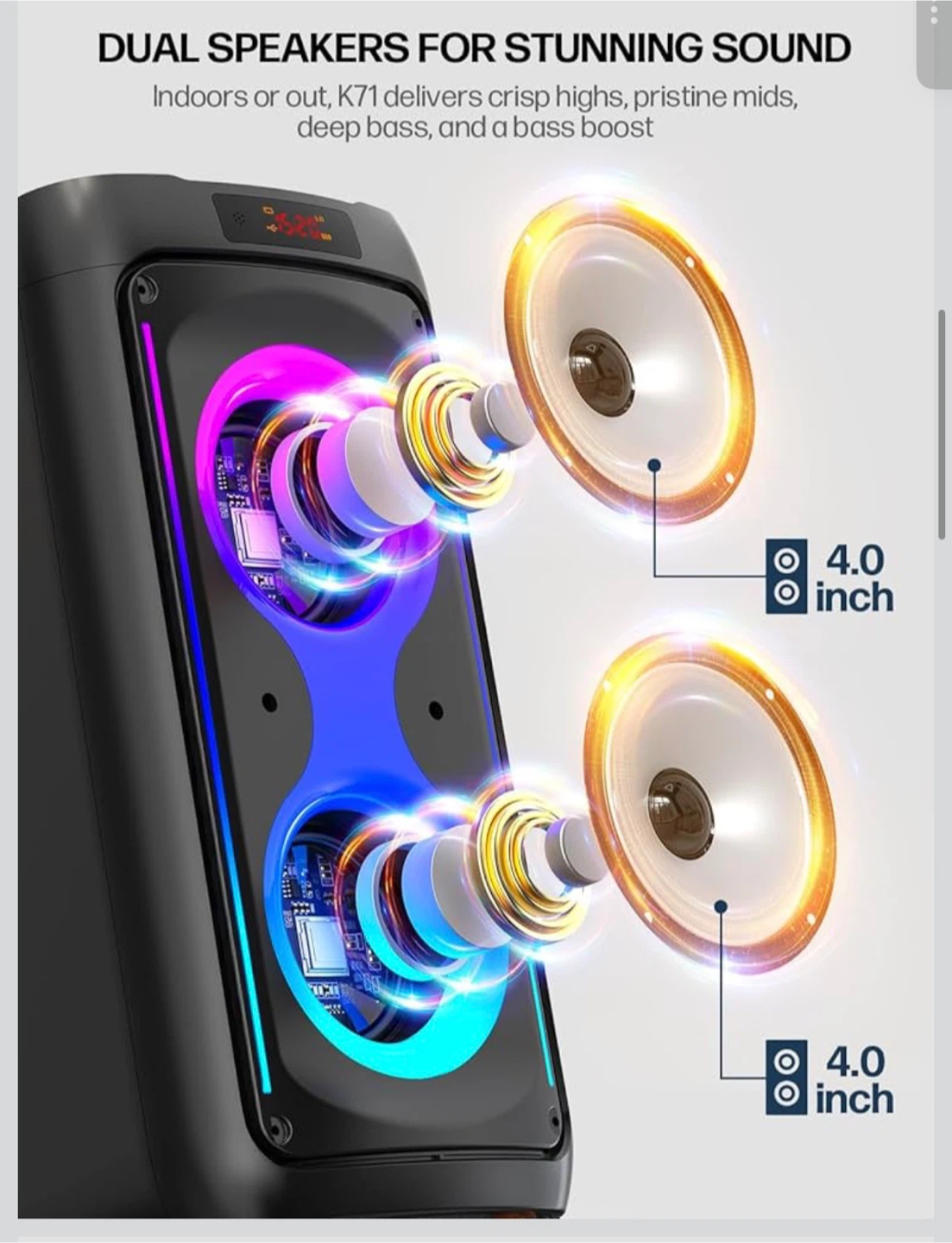 K71 Dual Speakers Karaoke Machine - photo 3