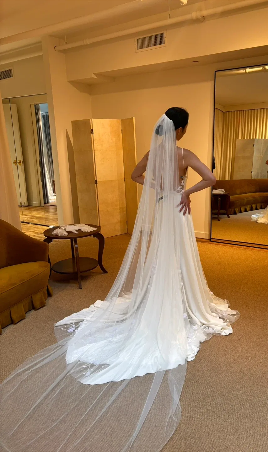 Alexandra Grecco Backless Serena Silk Wedding Dress - White image indicator(6)