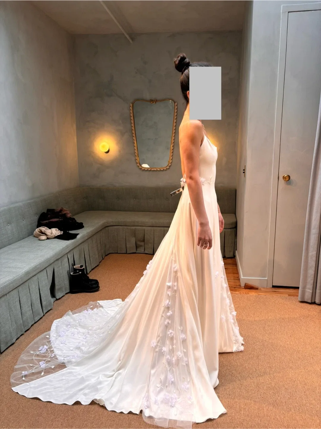 Alexandra Grecco Backless Serena Silk Wedding Dress - White image indicator(3)