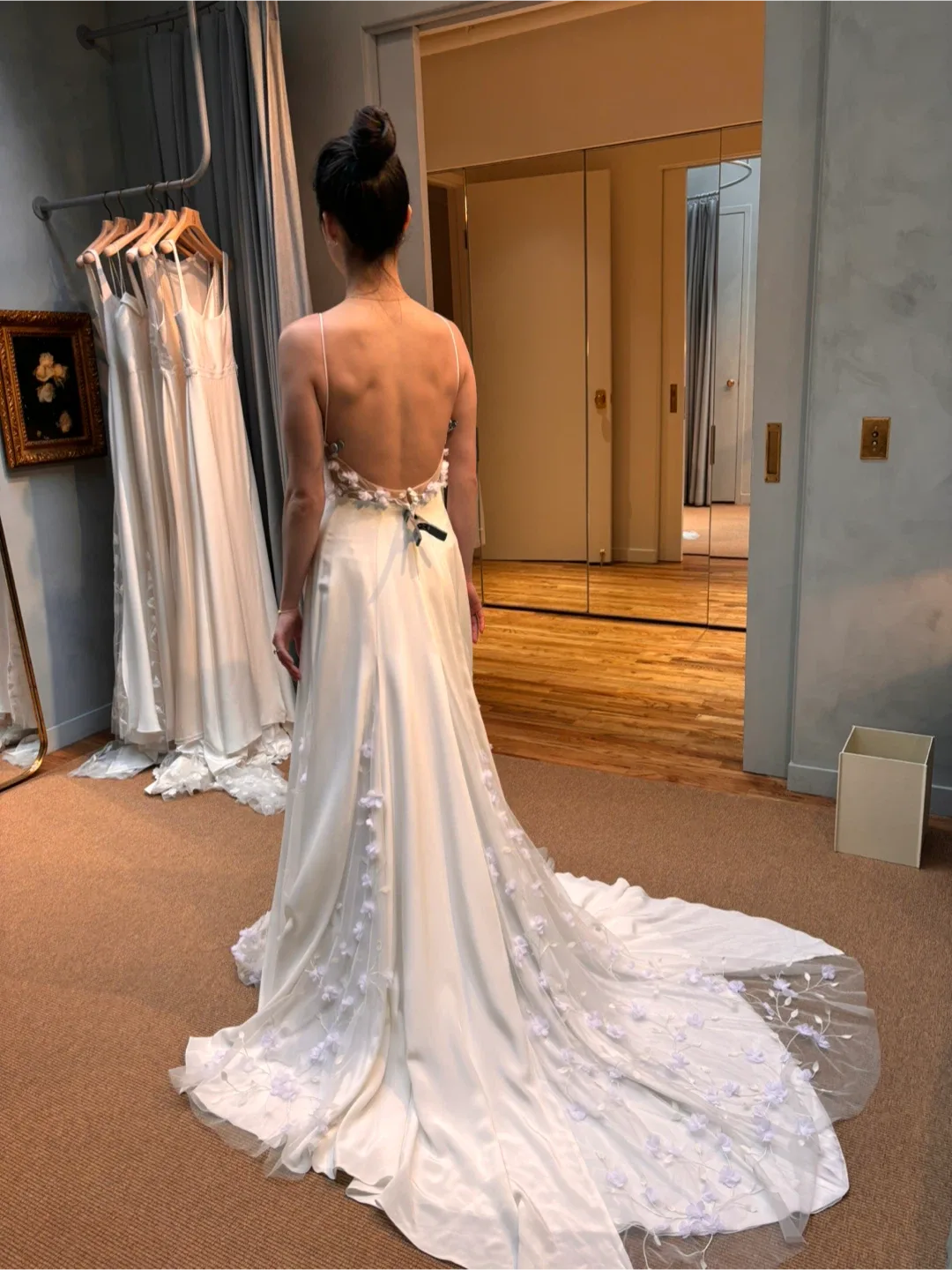 Alexandra Grecco Backless Serena Silk Wedding Dress - White image indicator(5)