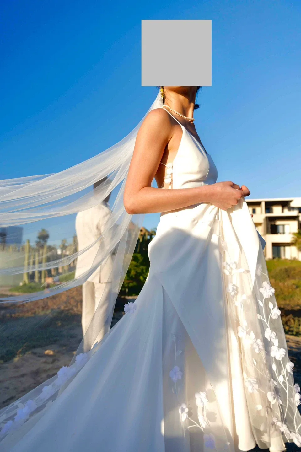 Alexandra Grecco Backless Serena Silk Wedding Dress - White image indicator(8)