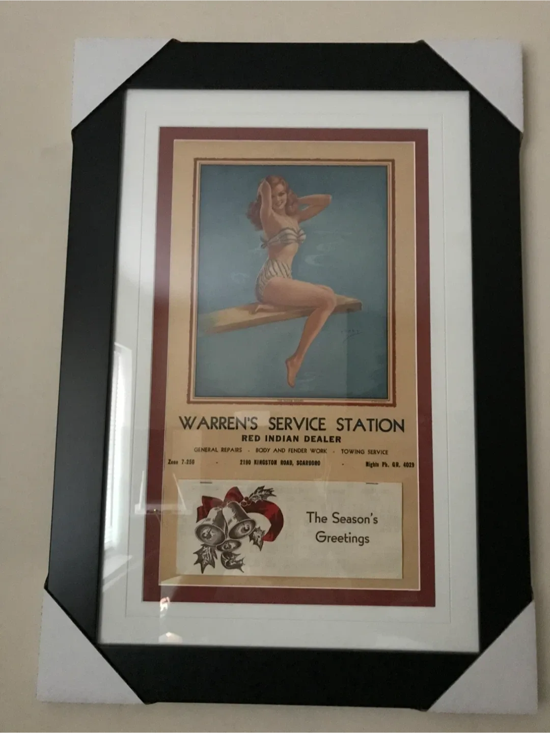 2 framed vintage pin up calendars from 1948 image indicator(2)
