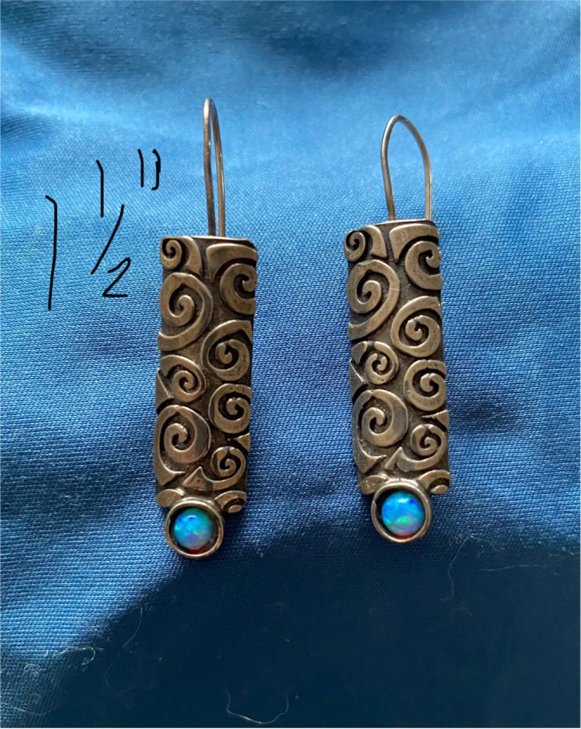 925 Silver Earrings - 1 1/2 inches