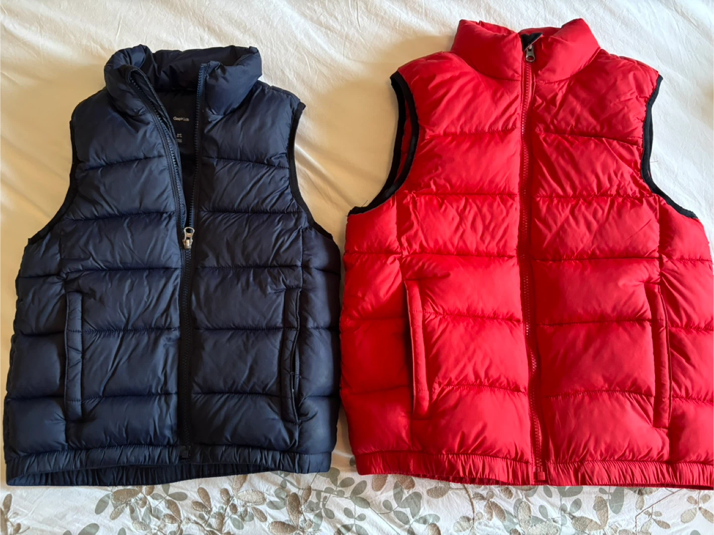 GapKids Puffer Vests - Size M (8) - Red & Navy