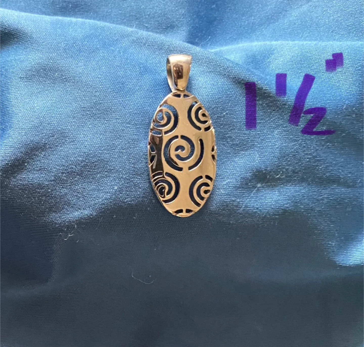 925 Silver Spiral Pendant - 1 1/2 inch thumbnail