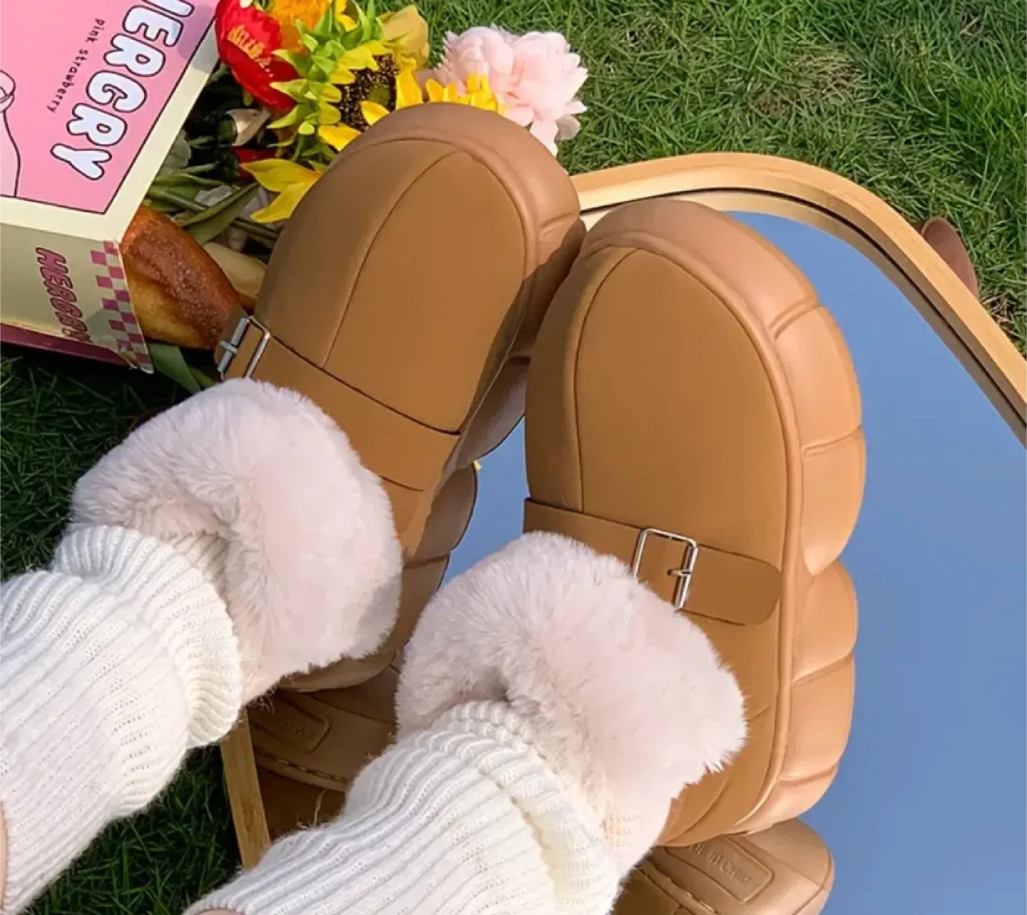 Brown Furry Winter Clogs image indicator(3)