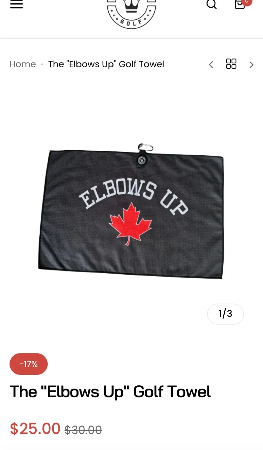 The "Elbows Up" Golf Towel (new) image indicator(2)