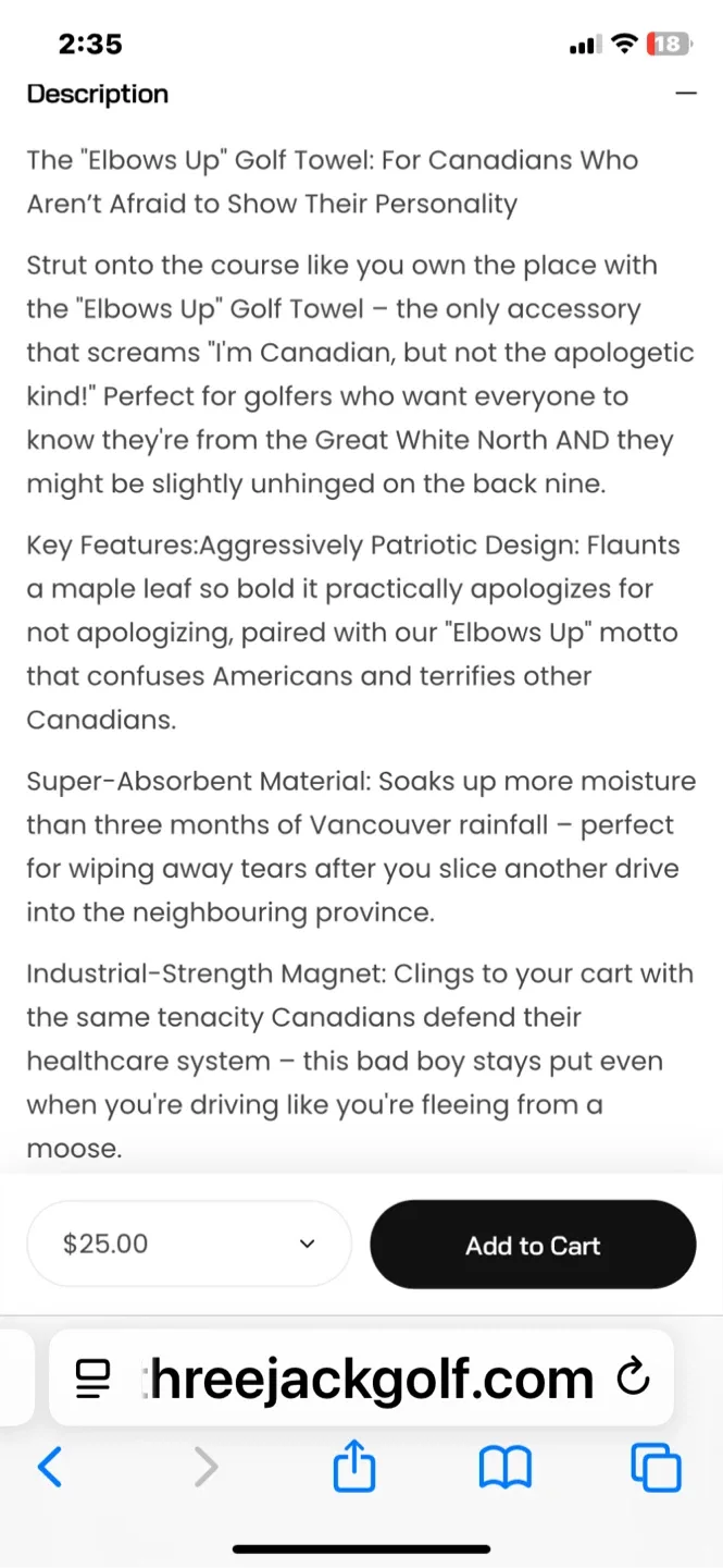 The "Elbows Up" Golf Towel (new) image indicator(3)