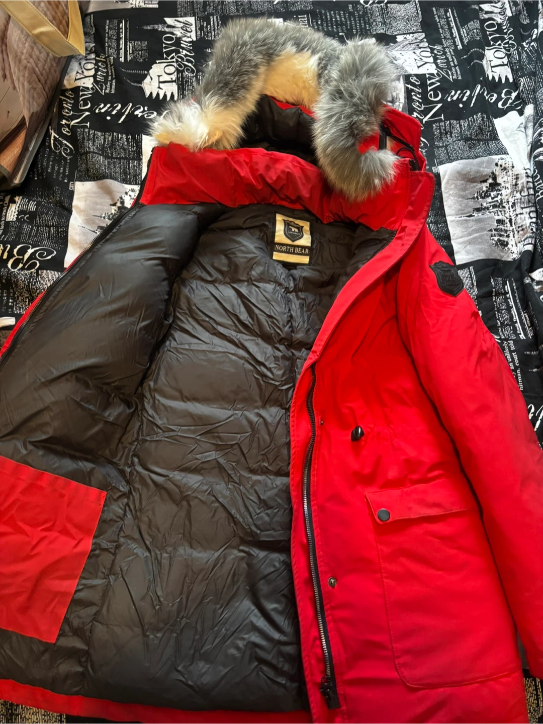 North Bear Red Winter Parka - Size M - photo 4