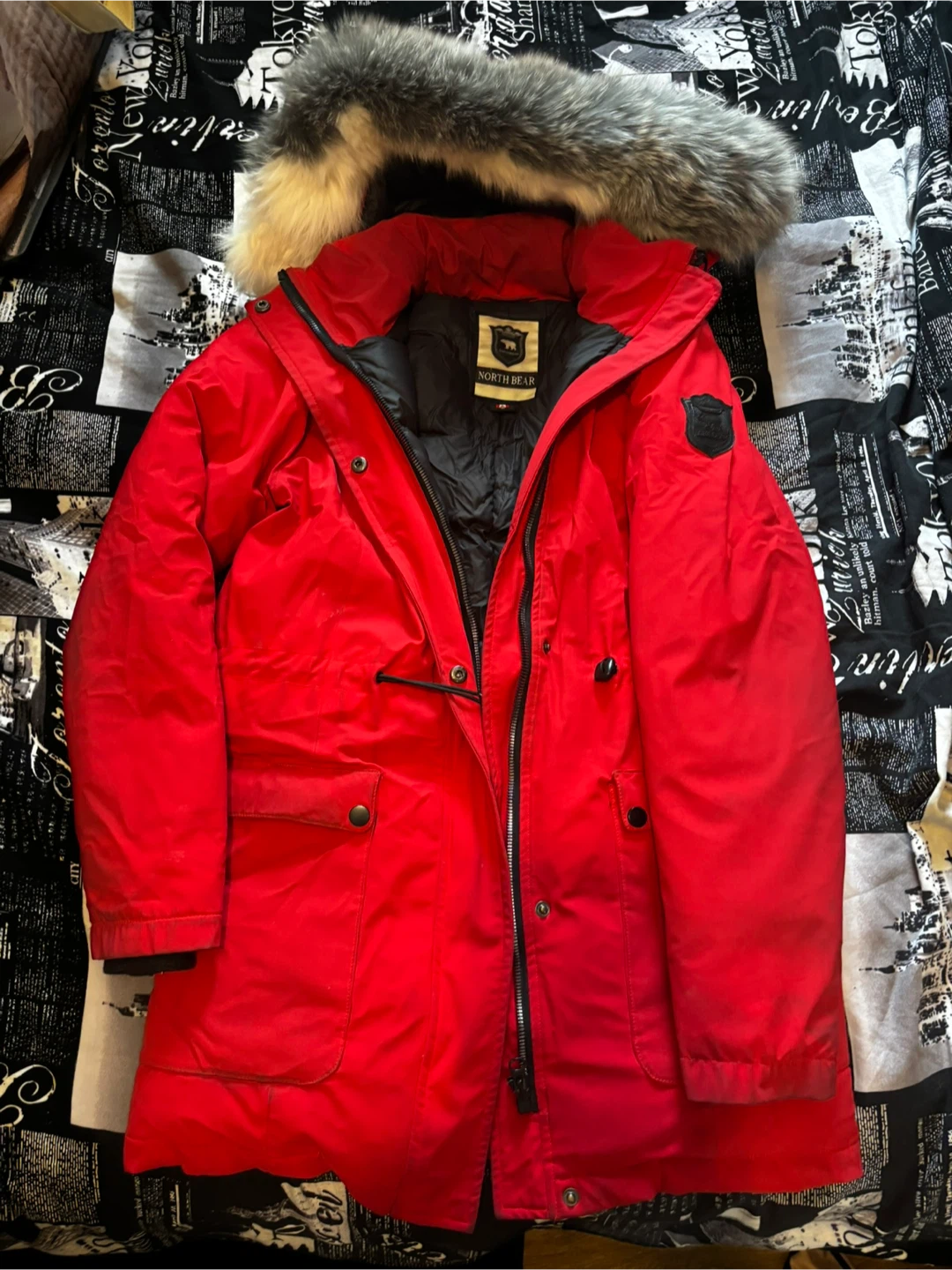 North Bear Red Winter Parka - Size M