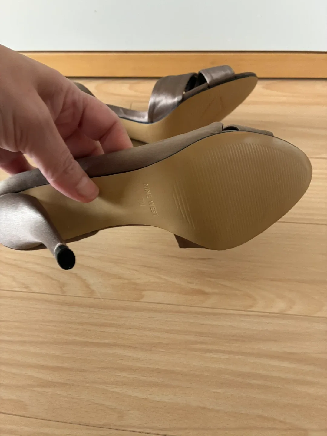 Nine West Brown satin dressy Heels, Size 7 image indicator(6)