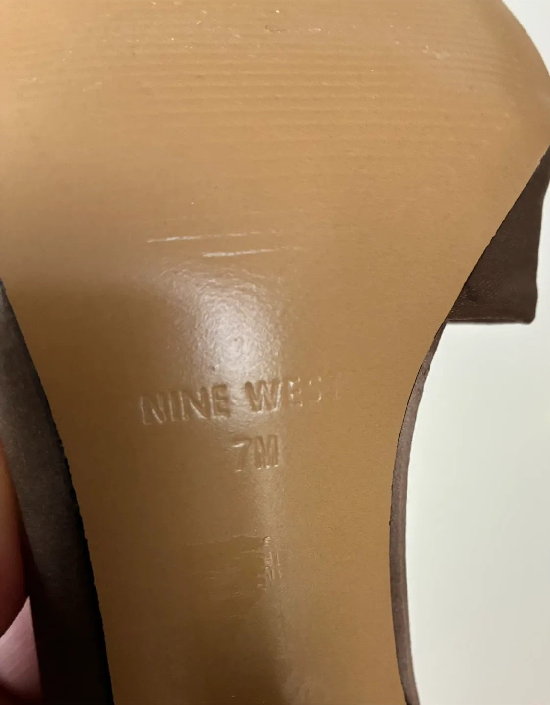 Nine West Brown satin dressy Heels, Size 7 image indicator(7)