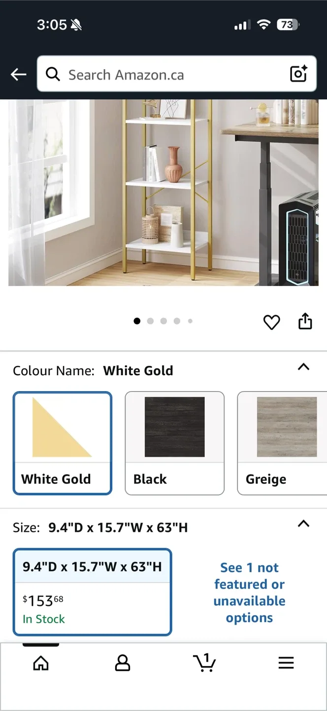 Hzuaneri Bookshelf - White Gold - New in Box! image indicator(2)