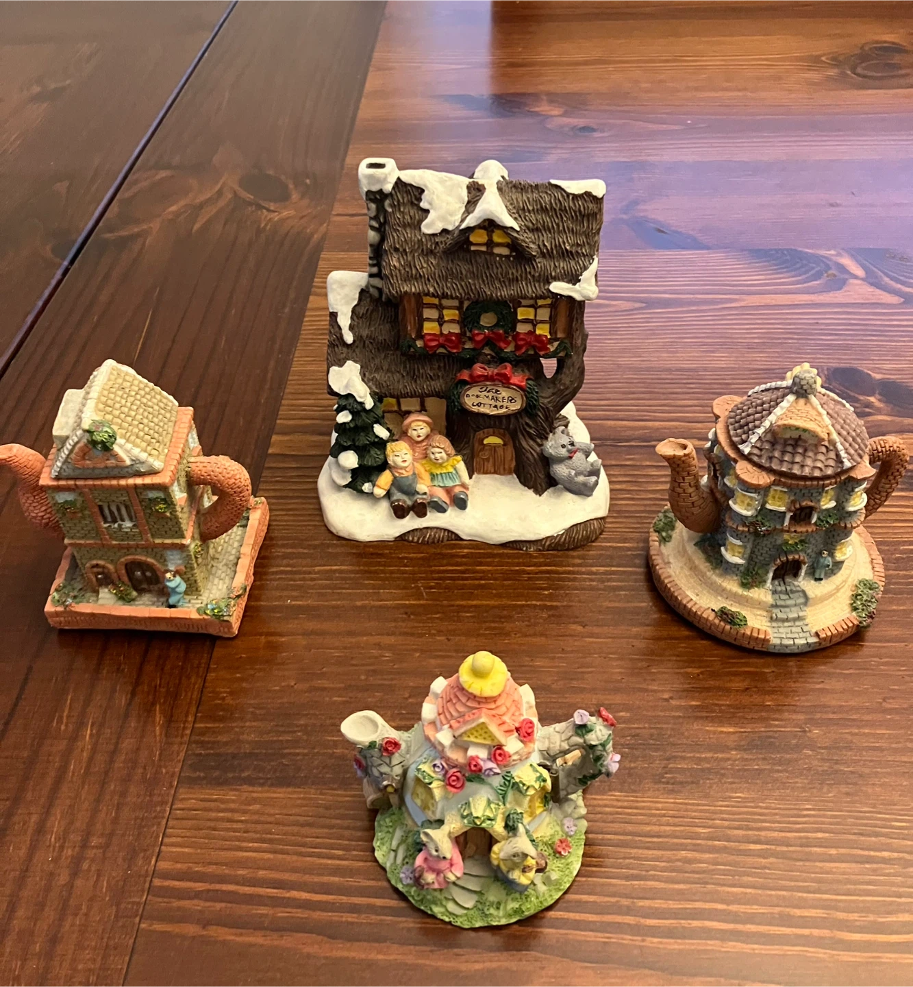 Collectible Teapot House Figurines