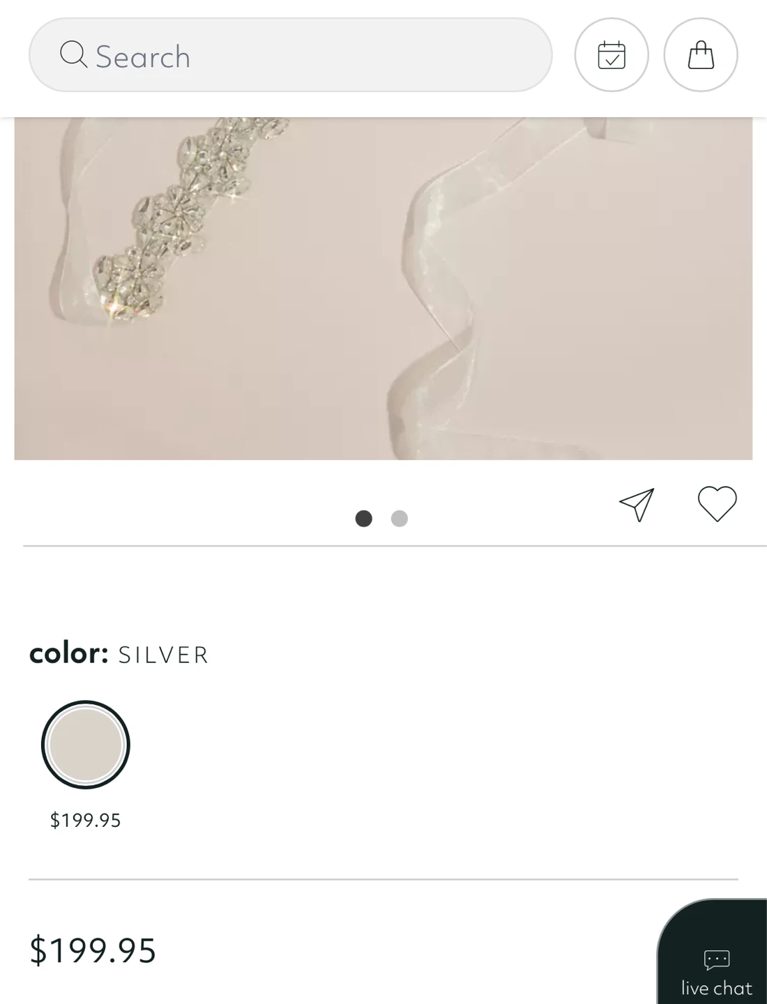David's Bridal Floral Crystal Sash - Silver - photo 2