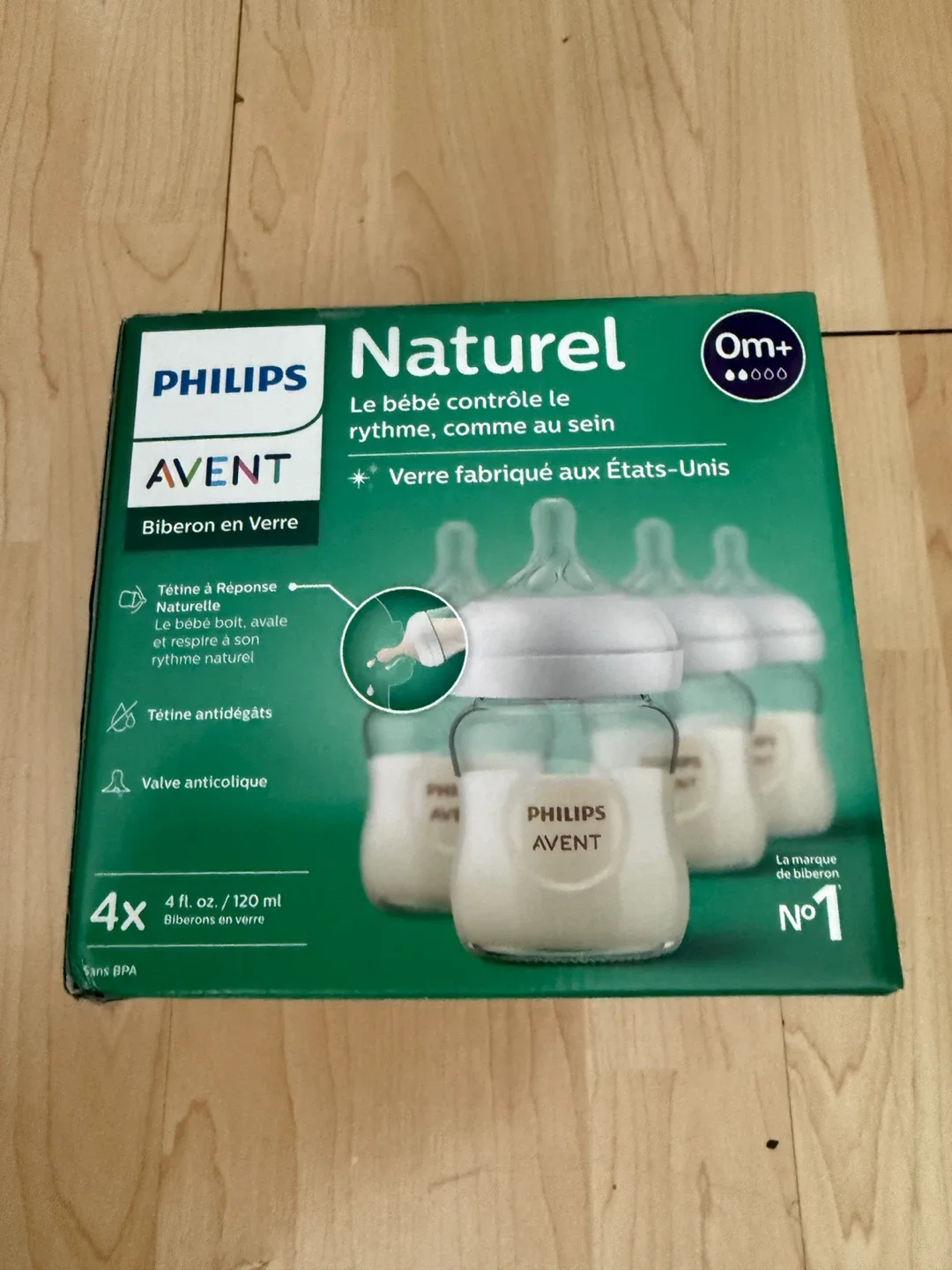 Philips Avent Natural Glass Baby Bottles, 4oz (New) image indicator(2)