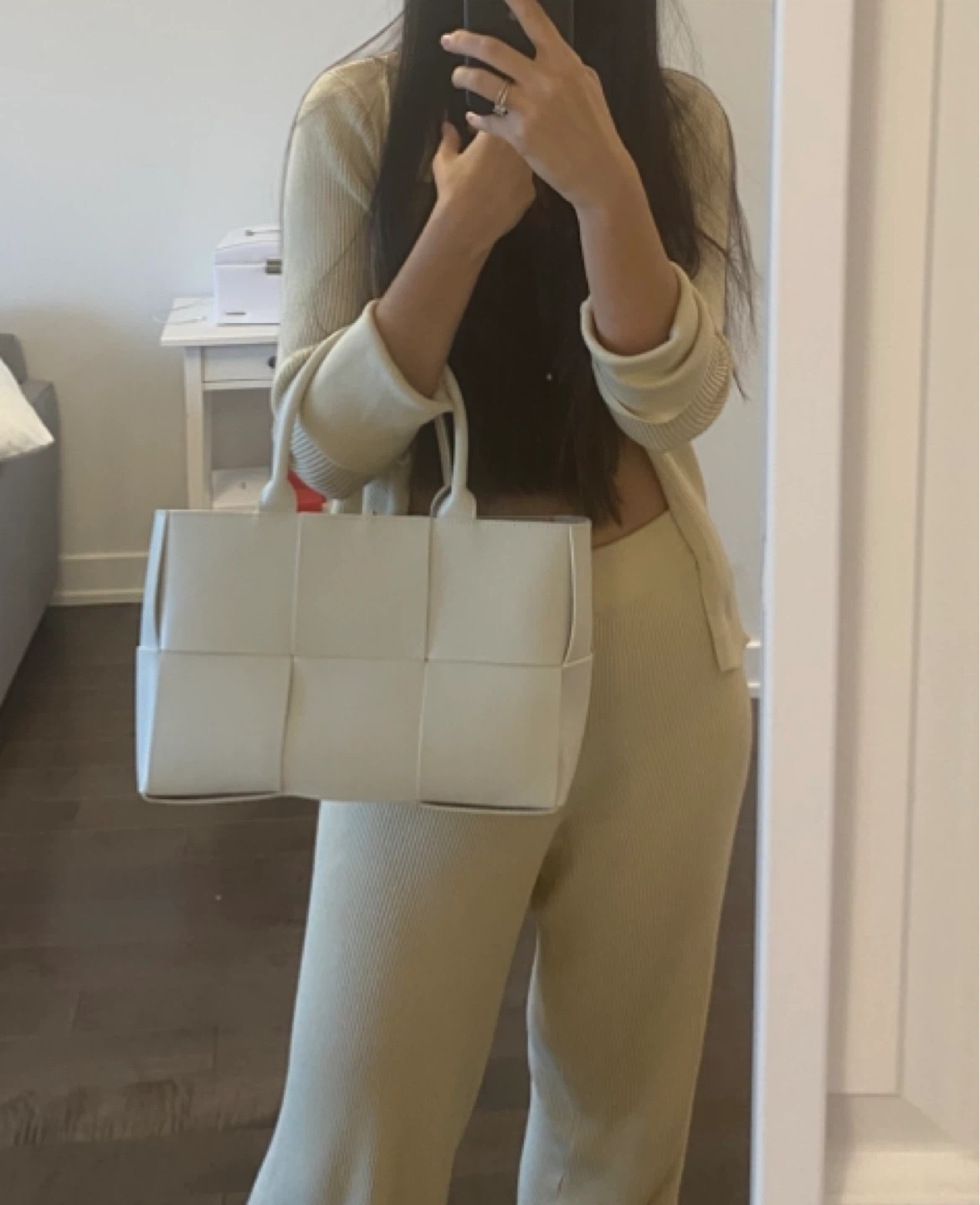 Bottega Veneta style White Leather Tote Bag - photo 4
