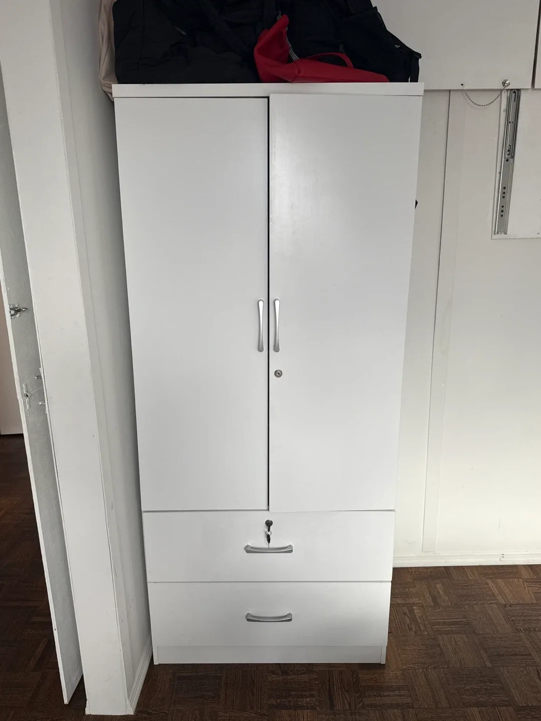 White Wardrobe with Drawers