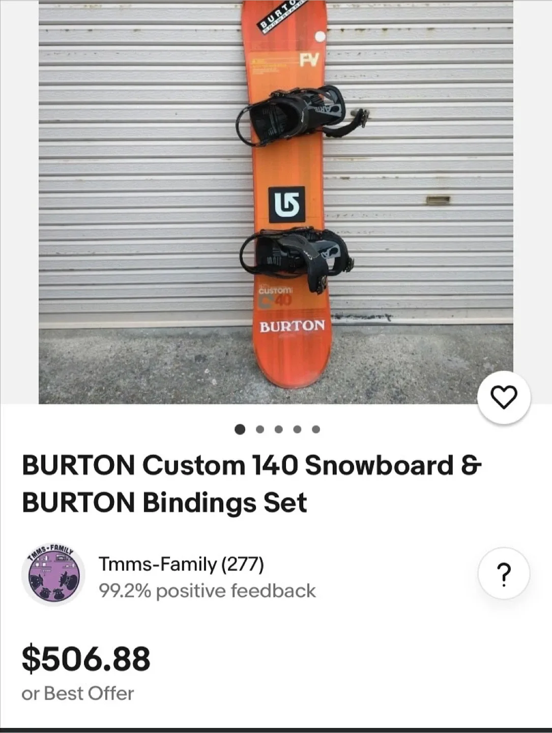 Burton Custom C40 140cm Snowboard w/ Bindings image indicator(6)