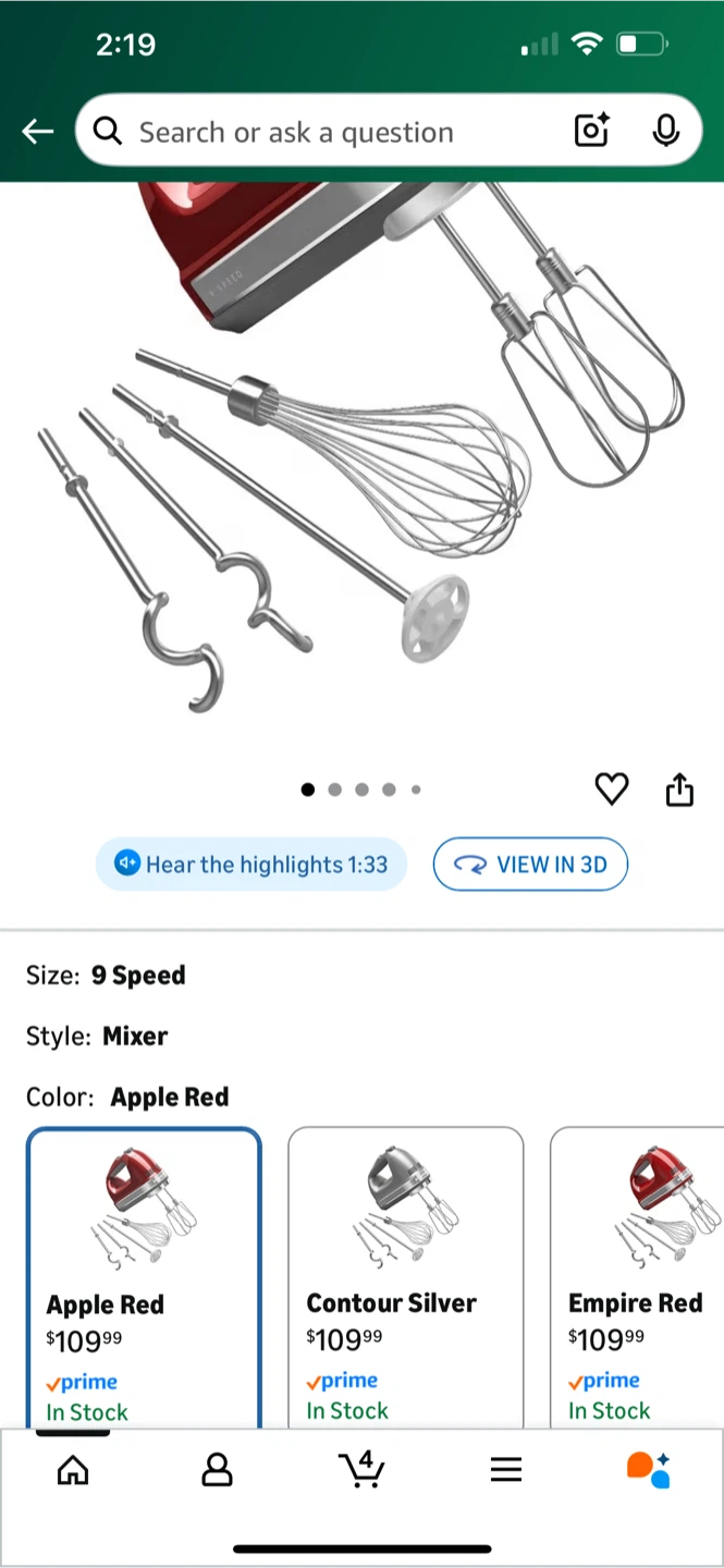 Brand NEW KitchenAid 9-Speed Hand Mixer - Yellow - photo 3