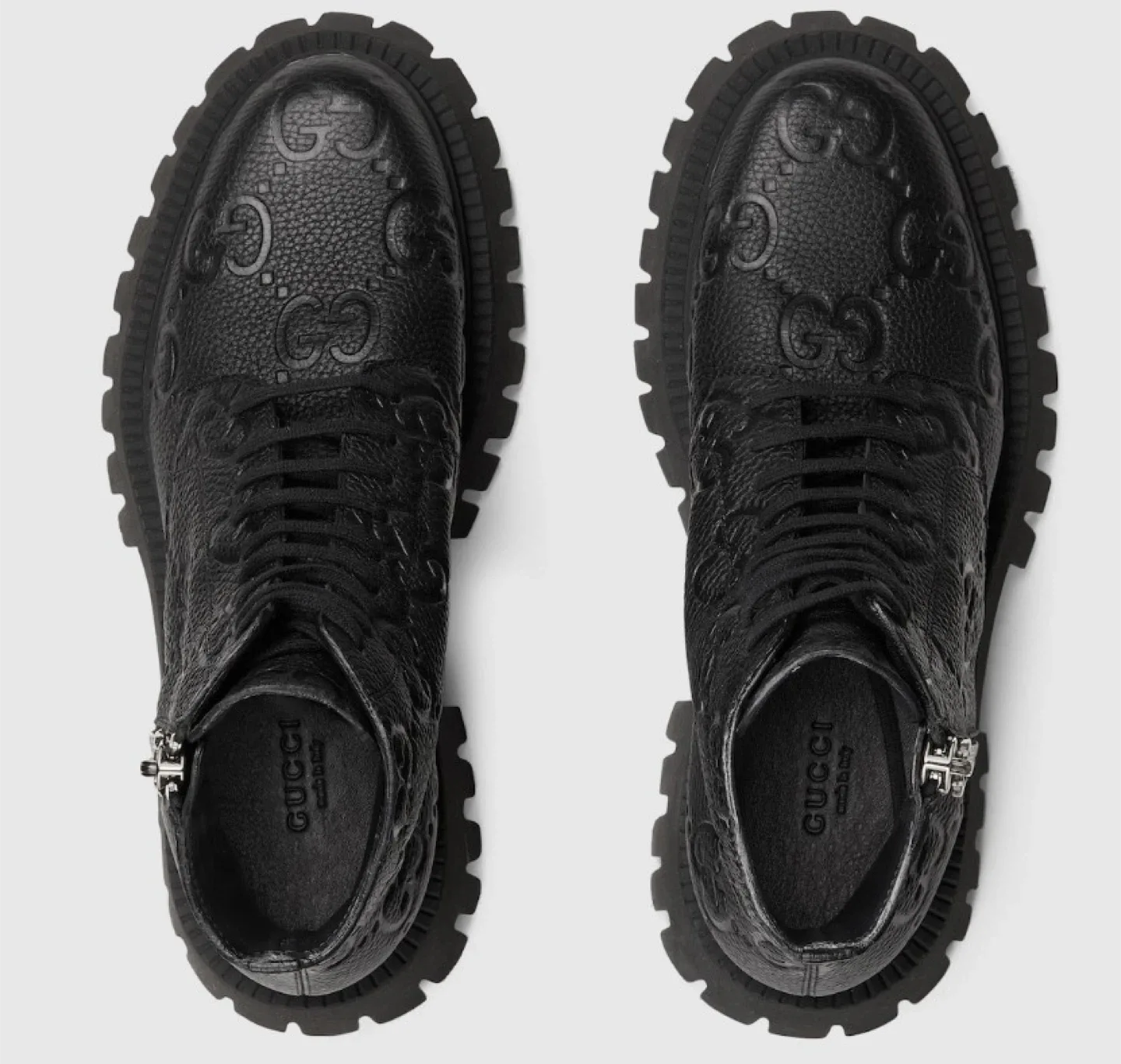 Gucci leather monogrammed boots 38 image indicator(7)