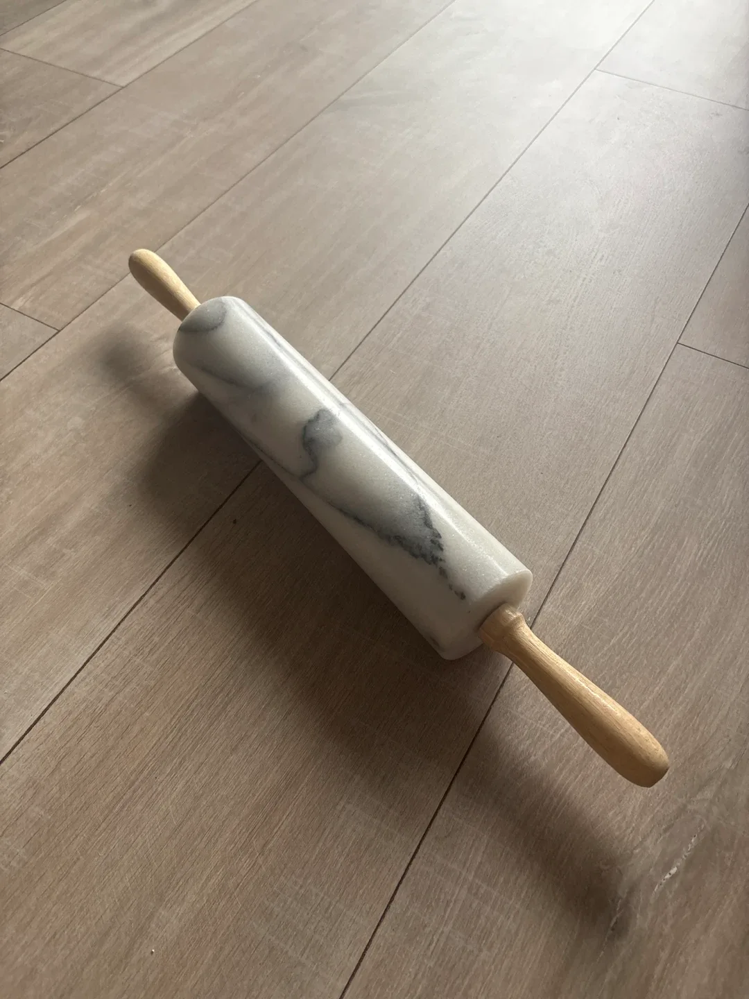 Marble Rolling Pin with Wood Handles