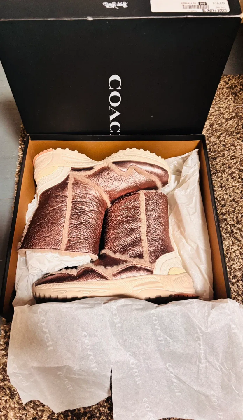 Coach Signature Hobo Bag & Metallic Boots w/ Box image indicator(6)